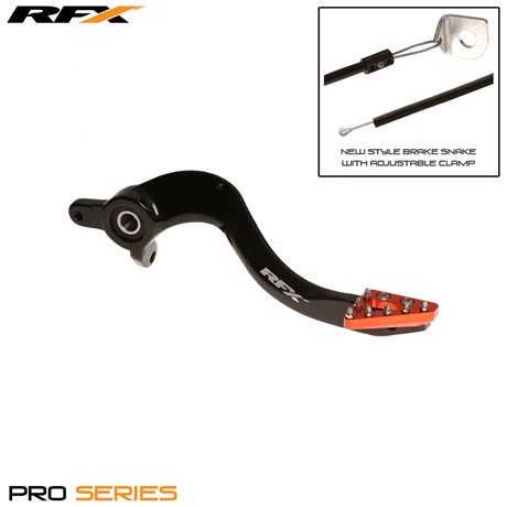 RFX Pro Series ST Rear Brake Lever (H3 Black/Orange) KTM SX/SX-F 125-525 07-15