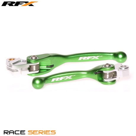 RFX Race Series Forged Flexible Lever Set (Green) Kawasaki KX65/85/100 00-16 KX125/250 00-08 Suzuki RMZ250/450 07-16