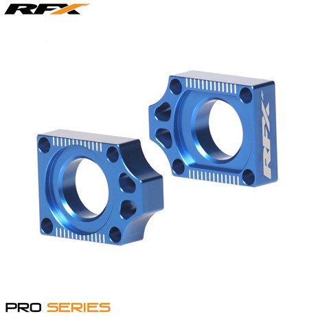 RFX Pro Rear Axle Adjuster Blocks (Blue) Yamaha YZ125/250 02-16 YZF250/400/426/450 02-08
