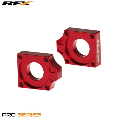 RFX Pro Rear Axle Adjuster Blocks (Red) Honda CRF150 07-15