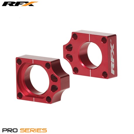 RFX Pro Rear Axle Adjuster Blocks (Red) Honda CRF250/450 09-16