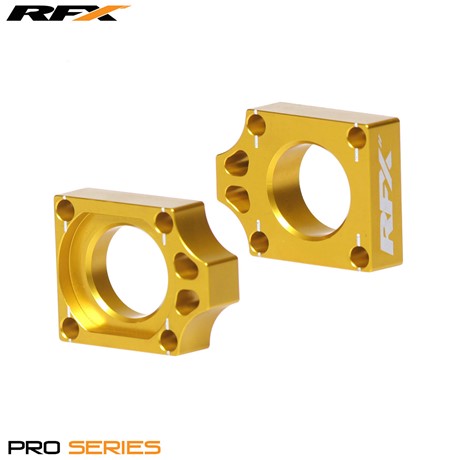 RFX Pro Rear Axle Adjuster Blocks (Yellow) Suzuki RMZ250/450 06-16