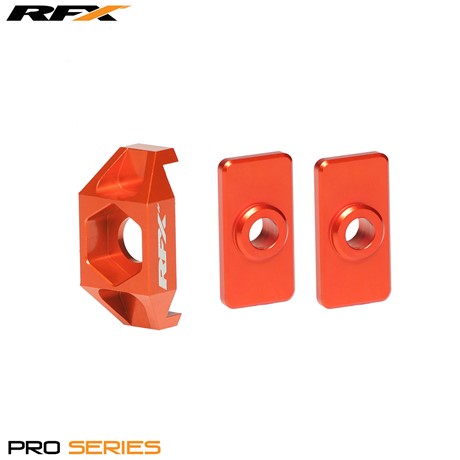 RFX Pro Series Rear Axle Adjuster Blocks (Orange) KTM SX50 09-15