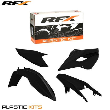 RFX Plastic Kit Husqvarna (Black) TE-FE125-250-300-350-450-501 2014 (4 Pc Kit)
