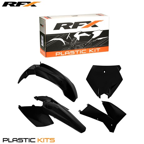 RFX Plastic Kit KTM (Black) SX/F 125-525 05-06 EXC/F 125-525 05-07 (4 Pc Kit)