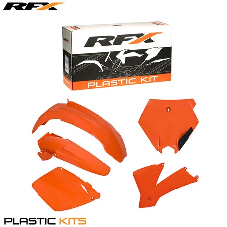 RFX Plastic Kit KTM (Orange) SX125/400/520/525 01-02 SX250 01-02 EXC Models 03 (5 Pc Kit)