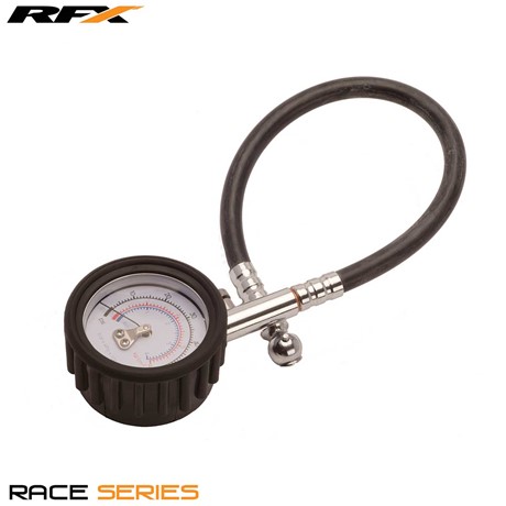 RFX Race Tyre Guage (0-30 psi) Dial Type Guage with Short Hose